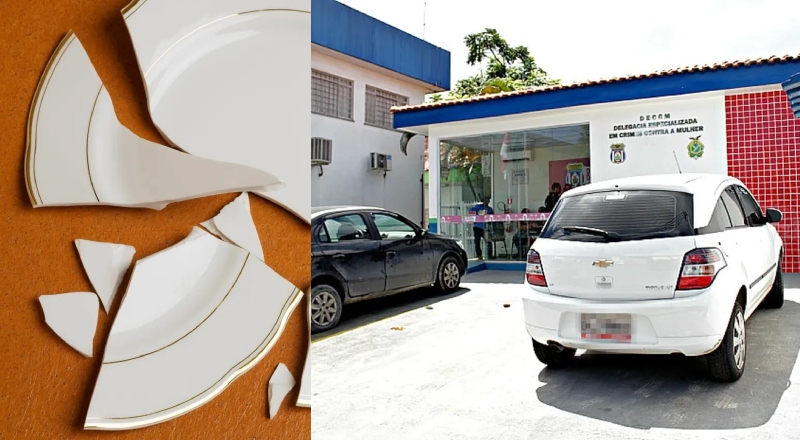 Homem quebra prato de comida para cortar rosto da ex-mulher em Manaus; veja