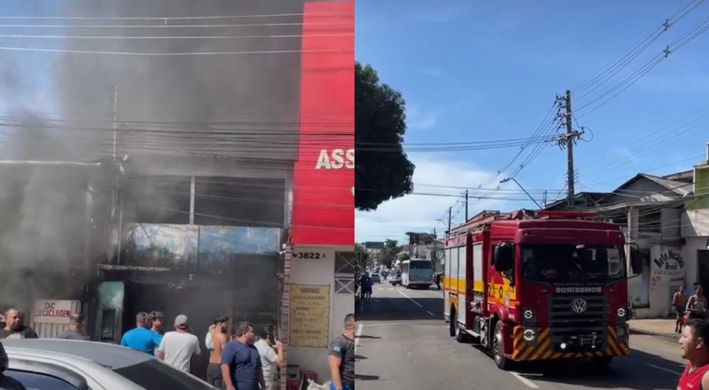 Urgente: incêndio de grandes proporções atinge casa no bairro Compensa