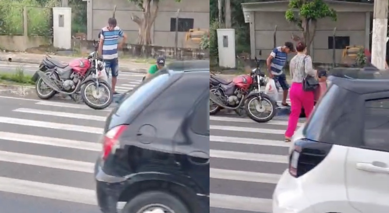 Urgente: motociclista sofre acidente em faixa de pedestres no Tarumã; veja vídeo