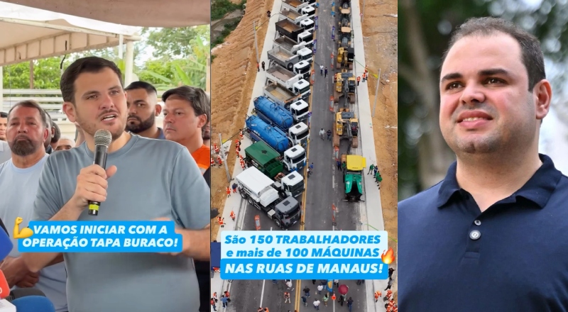 “União pelo Povo”: Prefeito Renato Junior convida Governador Roberto Cidade para somar forças e acelerar recuperação asfáltica em Manaus; veja vídeo