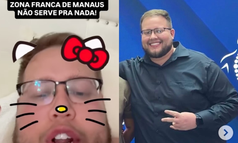 Influenciador causa revolta ao xingar a população de Manaus e alegar que a Zona Franca “não serve pra nada”; veja vídeo