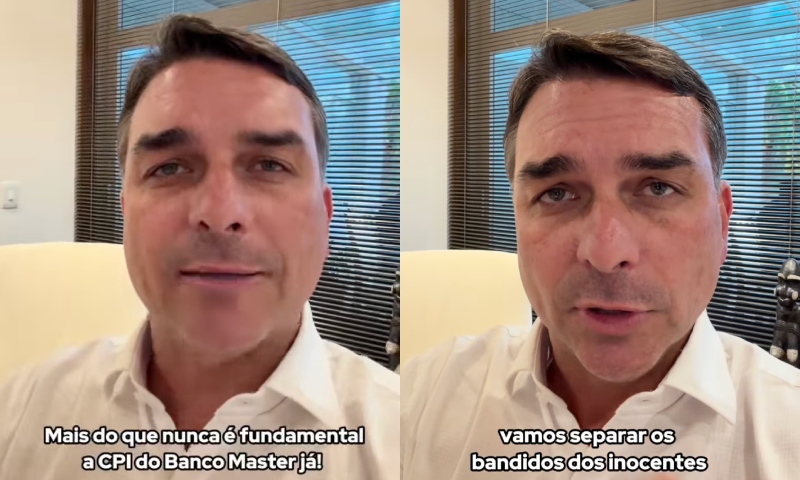 “Vamos separar os bandidos dos inocentes”, diz Flávio Bolsonaro ao pedir CPI do Banco Master; veja vídeo