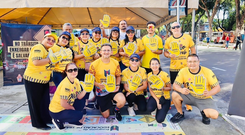 Prefeitura de Manaus promove ação educativa na ‘Faixa Liberada’ da avenida Getúlio Vargas
