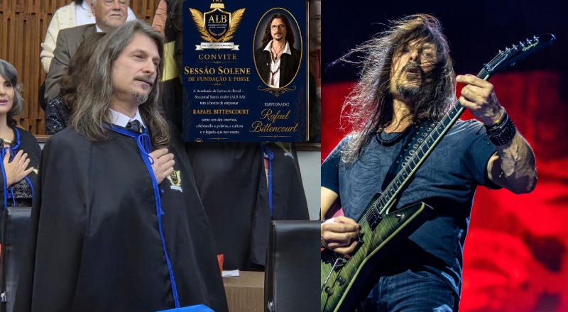 Rafael Bittencourt, guitarrista e compositor fundador do Angra, recebe título de Imortal da Academia de Letras do Brasil; veja vídeo