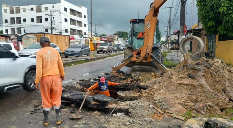 Prefeitura de Manaus atua em pronta resposta e recupera rede de drenagem no bairro Planalto
