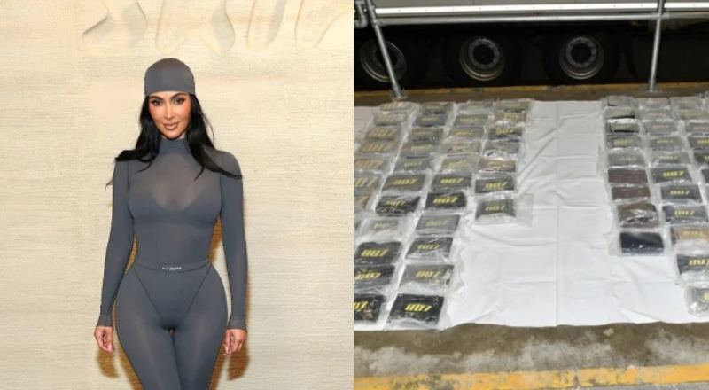 Bomba internacional: carga da marca de Kim Kardashian é flagrada com cocaína avaliada em R$ 45 milhões