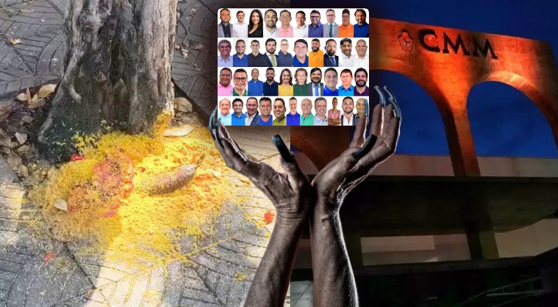 “Pra qual vereador foi esse ‘Despacho’?”: oferenda é encontrada em frente à Câmara Municipal de Manaus; veja vídeo