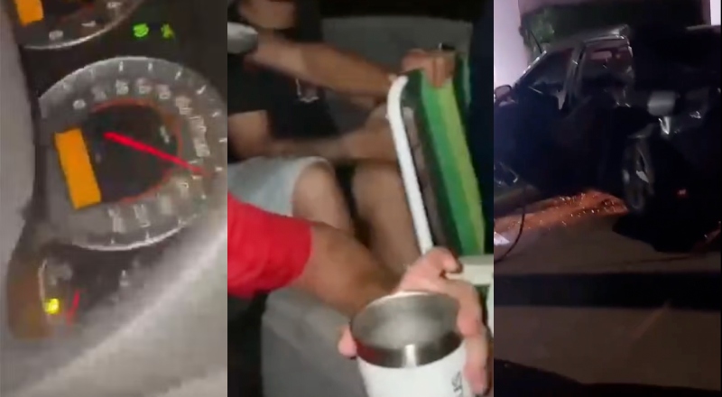 “Bonde do Caixão Fechado”: carro a 140 km/h lotado de funkeiros colide contra árvore; veja vídeo