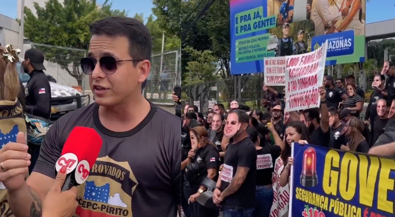 Aprovados em concursos de 2021 e 2022 das Polícias Civil e Militar fazem protesto por nomeações em Manaus; veja vídeo