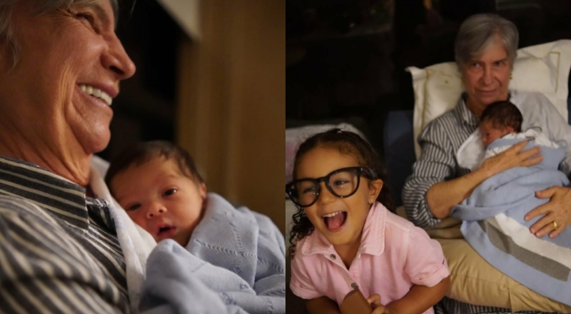 De olhinhos abertos: Veja primeira aparição de segundo filho de Léo Santana após nascimento