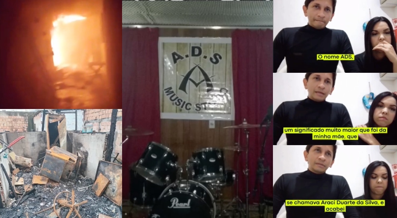 Roqueiros em Manaus se unem para reconstruir o A.D.S Music Studio após incêndio destruir tudo; veja vídeo