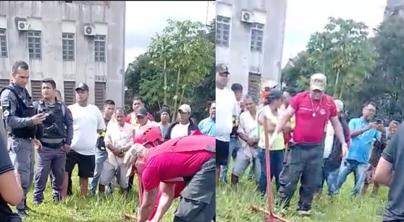 Corpo é encontrado enterrado em cova rasa nos fundos da Igreja Matriz, em Tabatinga; veja vídeo