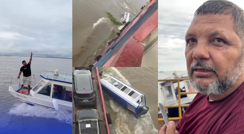 Lancha afunda durante tentativa de alcançar balsa em Santarém: ‘Tentei ajudar e fiquei no prejuízo’, diz piloto; veja vídeo