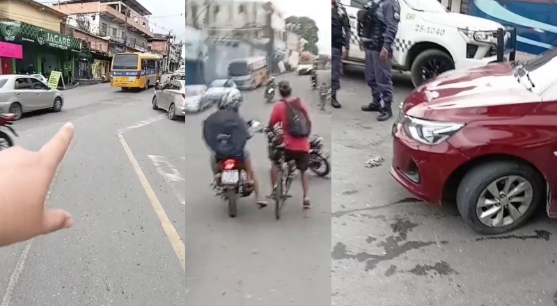 Motociclista fica ferido após colisão com carro no bairro Cidade de Deus; veja vídeo