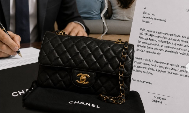 Advogado notifica ex-esposa e pede devolução de bolsa Chanel de R$ 33 mil após separação