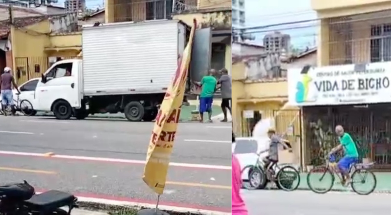 ‘Coroas da Bike’ distraem motorista e roubam carga de caminhão; veja vídeo