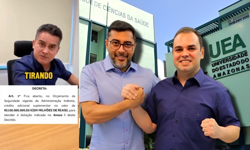 Cidade vai cortar R$100 milhões da UEA para encobrir rombo deixado por Wilson Lima que aplicou dinheiro da previdência no Master, revela David Almeida