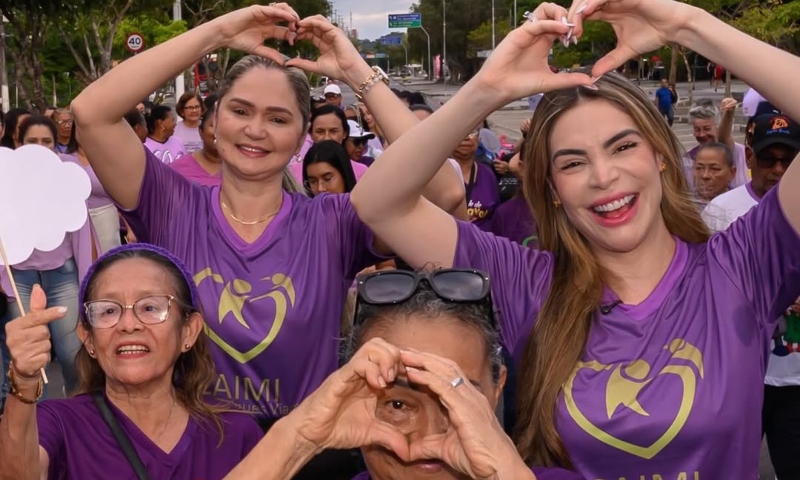 Primeira-dama Thaisa Cidade reúne apoiadoras em caminhada por respeito e dignidade aos idosos em Manaus; veja vídeo