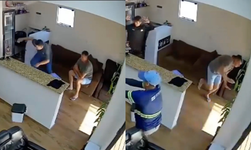 Pânico e correria: vídeo mostra momento em que barbeiro é executado enquanto trabalhava; veja