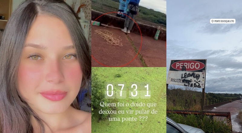 “Quem foi o doido que deixou eu vir pular de uma ponte?”: veja os últimos stories da moça que foi jogada sem corda de rope jump; vídeo