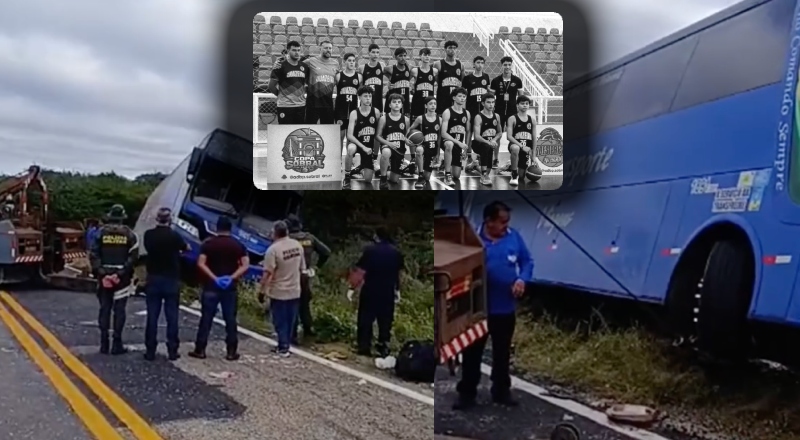 Tragédia: jovens que voltavam de torneio de basquete morrem em acidente de ônibus na estrada; veja vídeo
