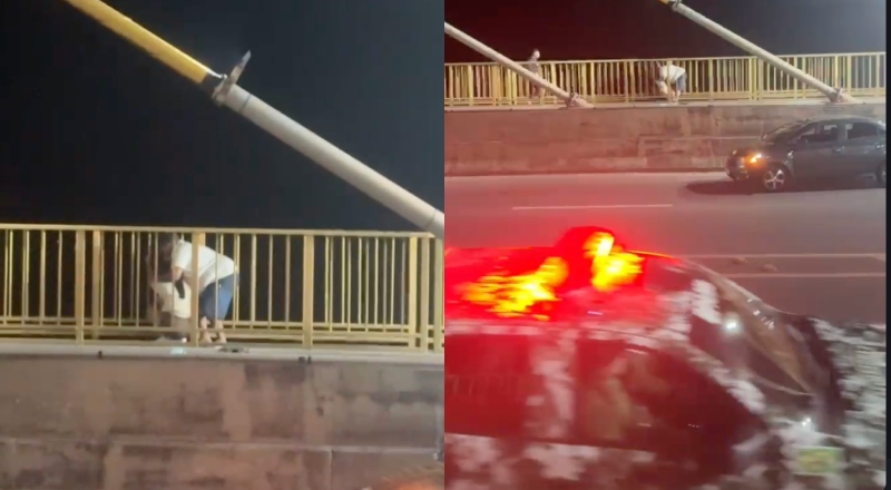 Vídeo mostra homem impedindo mulher de pular da Ponte Rio Negro, em Manaus; veja