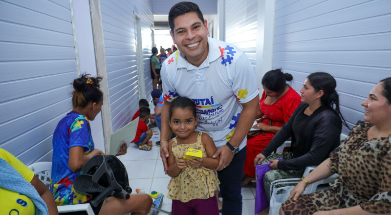 Deputado Mário César Filho leva Ação Laudo Azul a Jutaí e atende centenas de crianças com suspeita de autismo