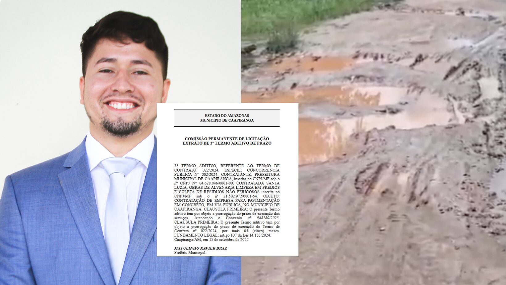 Caapiranga em colapso: conheça a empresa contratada por Matulino Braz por R$ 2,5 milhões para deixar ruas com lama e buracos