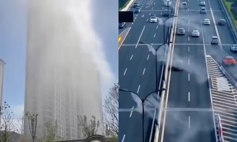Sistema de ‘névoa’ instalado em prédios na China viraliza por amenizar calor extremo; veja vídeo