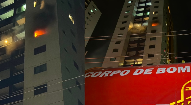 Incêndio atinge apartamento no condomínio de Ilhas Gregas, na Ponta Negra; veja vídeo