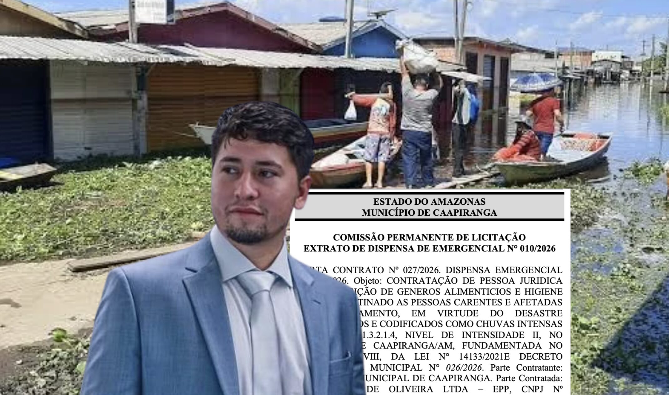 A caixa-preta dos alagados: contrato de mais R$ 300 mil da Prefeitura de Caapiranga gera cobranças por transparência; veja documentos