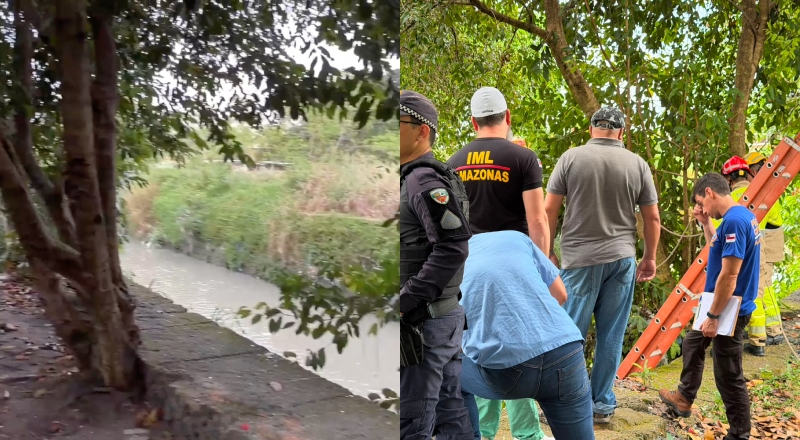 Corpo de mulher é encontrado amarrado dentro de Igarapé no Novo Aleixo; veja vídeo