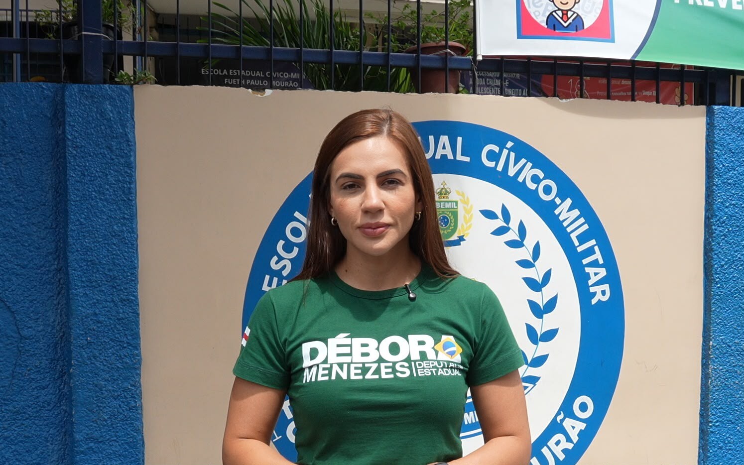 Deputada Débora Menezes fiscaliza Escola Cívico-Militar no São Jorge e cobra regularização de monitores