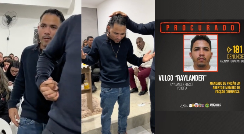 “Entrou pra Bênção”: para não ser morto por facção em Manaus, vulgo ‘Raylander’ se converte em igreja de Balneário Camboriú; veja vídeo