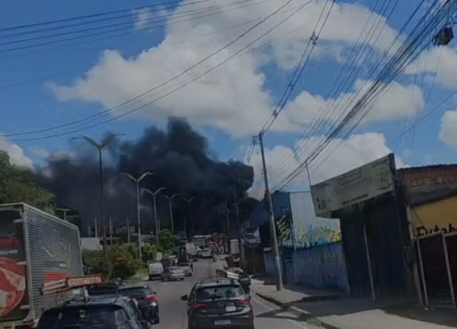 Urgente: incêndio de grandes proporções atinge área de mata no bairro Nova Cidade; veja vídeo