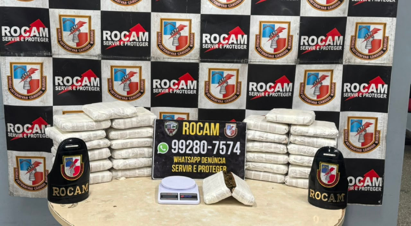 Rocam apreende 27 tabletes de maconha em quitinete na zona Leste de Manaus, veja vídeo
