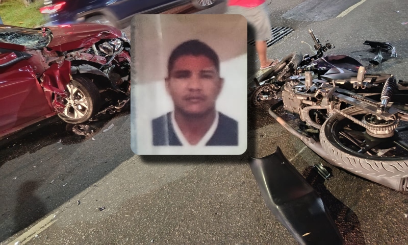 Acidente chocante: motoqueiro fica em estado grave após colidir de frente com carro na Mário Ypiranga; veja vídeo
