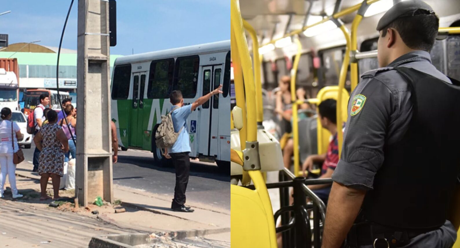 Urgente: Assaltantes são rendidos dentro de ônibus na Bola da Suframa na manhã desta quarta-feira, em Manaus