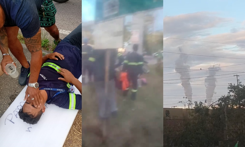 Trabalhadores passam mal e desmaiam após inalarem suposto gás tóxico que vazou de fábrica no Distrito; veja vídeo