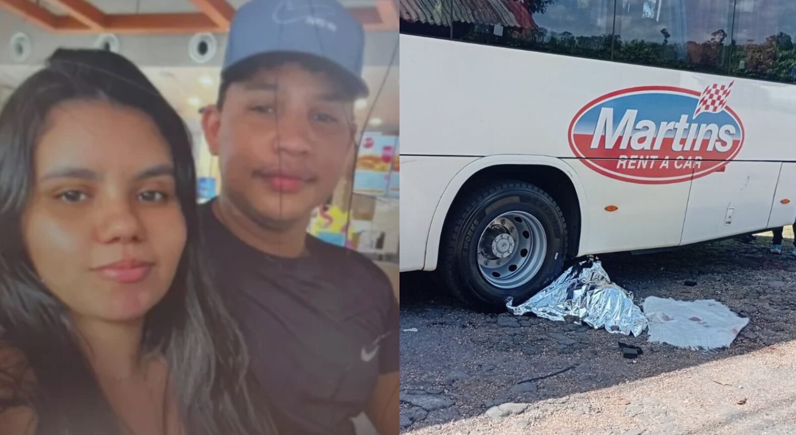 Tragédia: Casal morre na manhã deste domingo em acidente envolvendo motocicleta, carro e ônibus na BR-174, em Manaus; veja registros