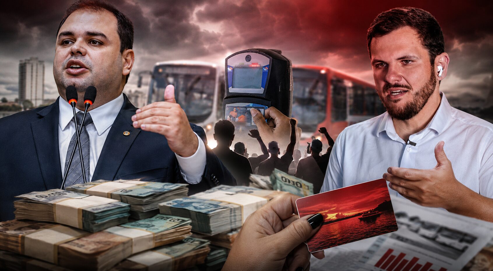 “Governador fantasma”: Rodoviários atacam Roberto Cidade por atraso e Renato Júnior diz que Prefeitura não deve nada; veja vídeo