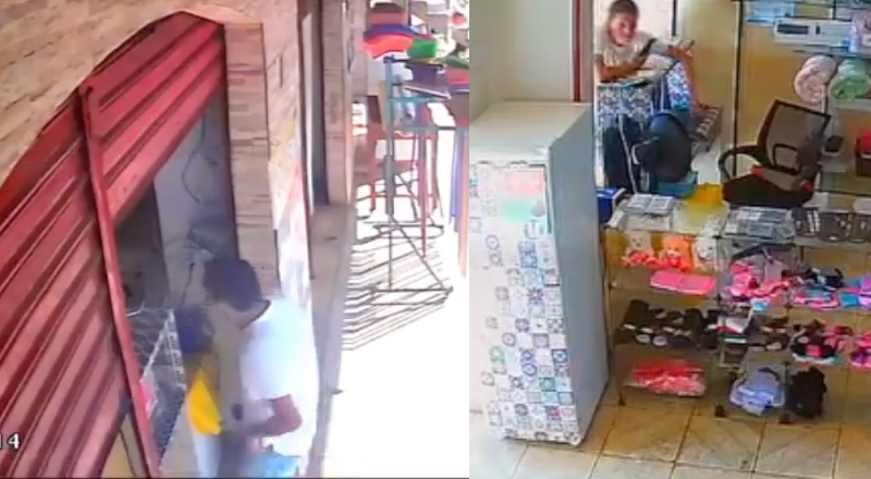 "Cuidado com o Lalau do iPhone!": Em 5 segundos, criminoso faz a festa em loja no centro de Iranduba; veja vídeo