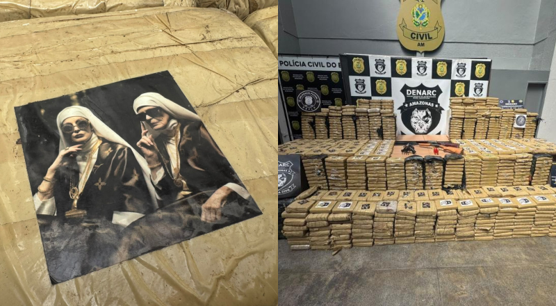 Imagem inusitada estampada em tabletes de drogas chama atenção da polícia durante operação no Amazonas, veja