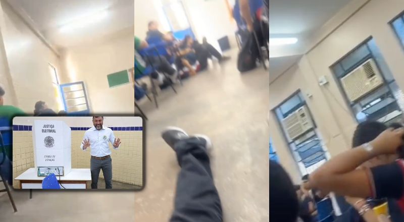 Onde Wilson Lima vota, o aluno sofre: Escola Estadual Sant’Ana tem ar-condicionado quebrado e jovens sentados no chão; veja vídeo