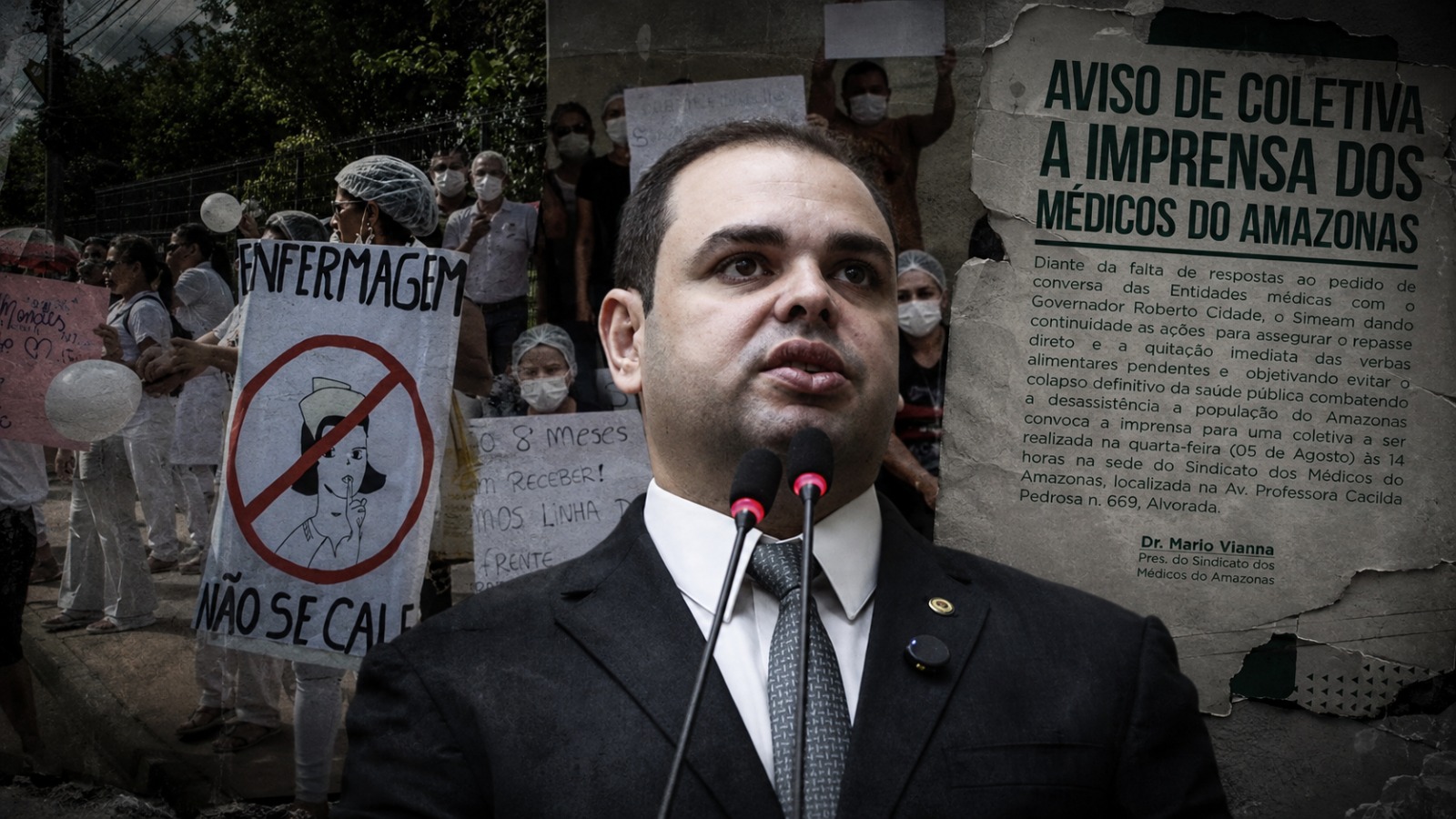Pagou um mês, mas deve sete: atrasos nos pagamentos de salários levam entidades médicas a pressionar o governador Roberto Cidade; veja vídeo