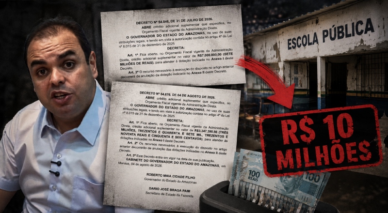 Decretos do Governo de Roberto Cidade retiram R$ 10 milhões de escolas para custear outras secretarias