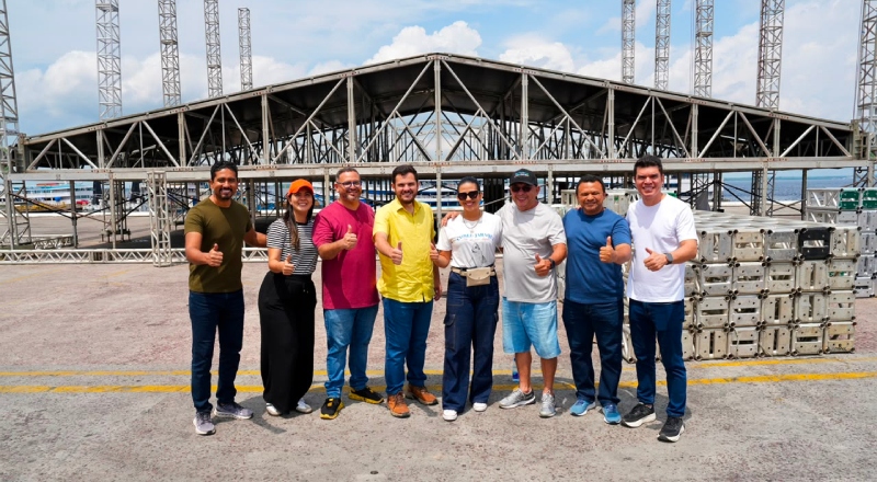 Prefeito Renato Junior vistoria montagem de palco do ‘#SouManaus Passo a Paço 2026’ e programação será apresentada nesta segunda (24)