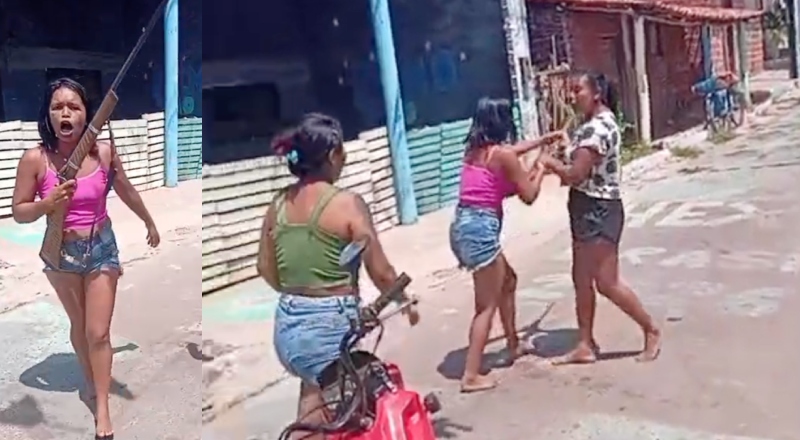 Blindada descobre traição e usa espingarda de “Dom Pedro I” para intimidar a talarica; veja vídeo