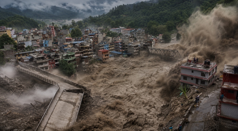 A enchente devastadora no Nepal deixou dezenas de pessoas sem vida e centenas de desaparecidos; veja os registros