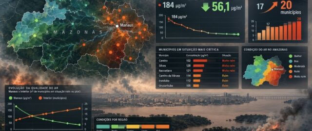 Manaus respira um pouco melhor, mas fumaça avança pelo interior e deixa 20 cidades com ar impróprio